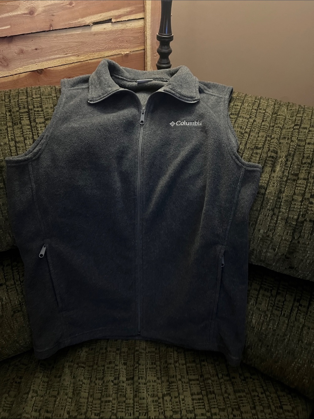 Columbia Dark Gray Fleece Zip-Up Vest